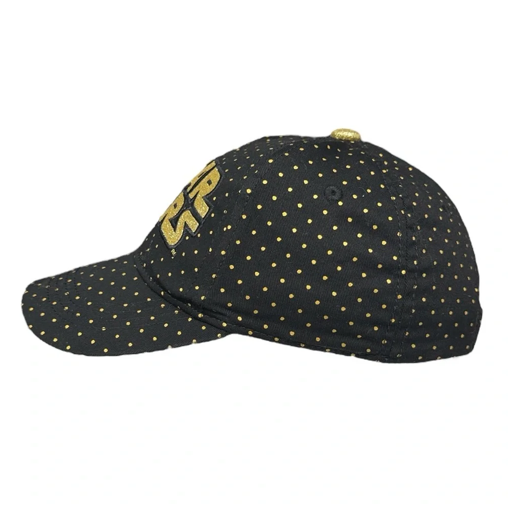 Star Wars Black & Gold Polka Dot Glitter Logo Youth Adjustable Strapback Hat Cap